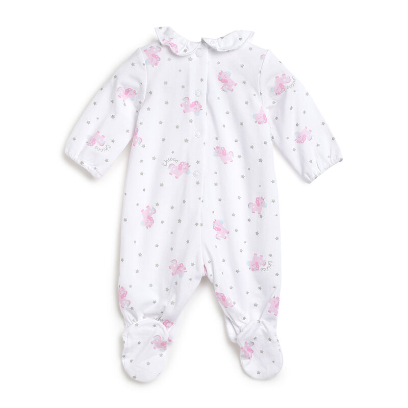 Girls Natural Printed Leg Opening Babysuit image number 1